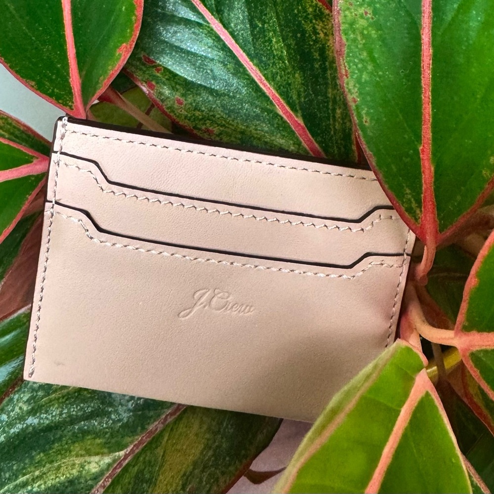 NWT J. Crew Italian Leather Card Case Pink